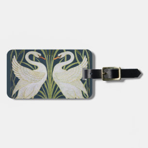 Swan Art Nouveau Two Swans Gepäckanhänger