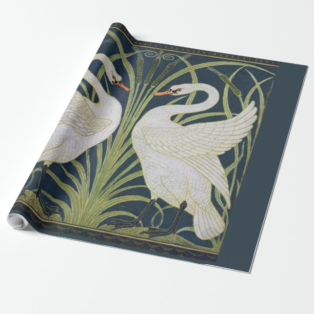 Swan Art Nouveau Two Swans Geschenkpapier (Ungerollt)