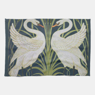Swan Art Nouveau Two Swans Geschirrtuch