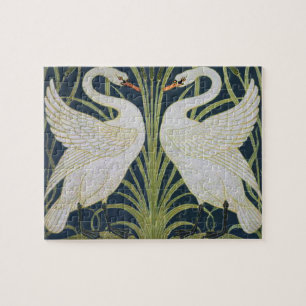 Swan Art Nouveau Two Swans Puzzle