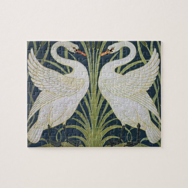 Swan Art Nouveau Two Swans Puzzle (Horizontal)