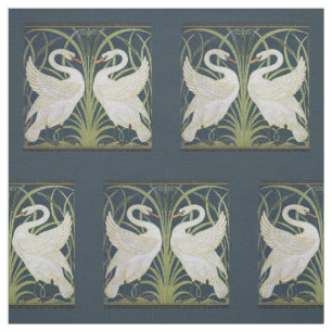Swan Art Nouveau Two Swans Stoff