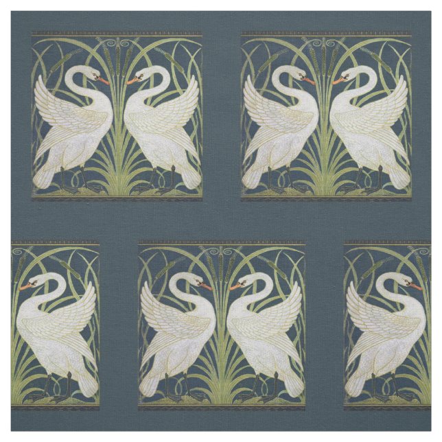 Swan Art Nouveau Two Swans Stoff (Muster)