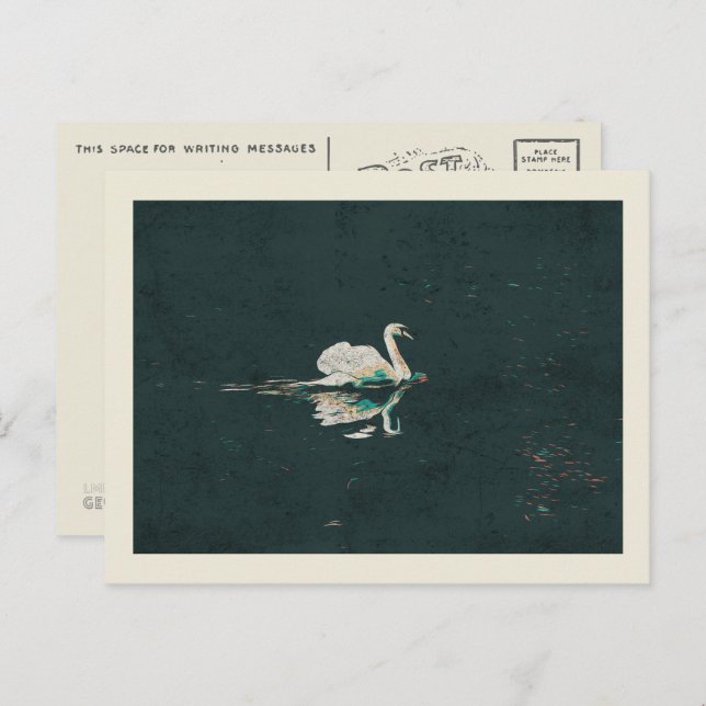 Swan auf einem See Postkarte (Vorne/Hinten)