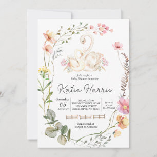 Swan Baby Dusche Einladung, Swan einladen Einladung