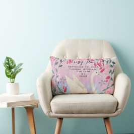 Swan Baby Girl Kinderzimmer Baby Statats oder Gebu Lendenkissen