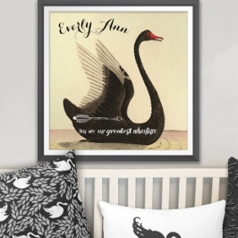 Swan Baby Girl Kinderzimmer Poster
