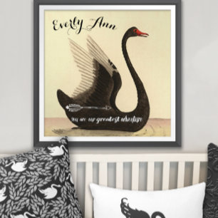 Swan Baby Girl Kinderzimmer Poster