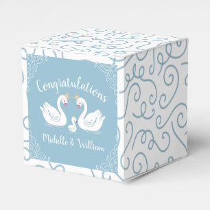 Swan Baby Shower Bird mit Crown Co-Ed Blue Geschenkschachtel