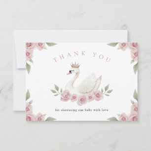 Swan Baby Shower Dankeskarte