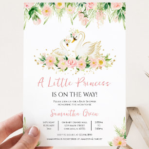 Swan Baby Shower Einladung