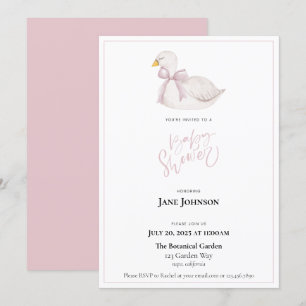 Swan Baby Shower Einladung