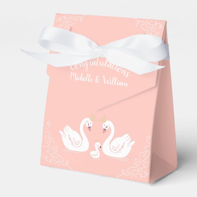 Swan Baby Shower Geschenkschachtel (Vorderseite)