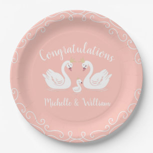 Swan Baby Shower Pappteller