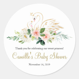 Swan Baby Shower Vielen Dank Sticker