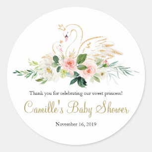 Swan Baby Shower Vielen Dank Sticker