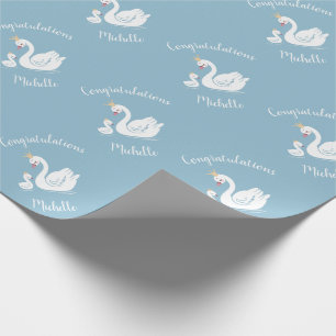 Swan Baby Shower Vintag Geschenkpapier