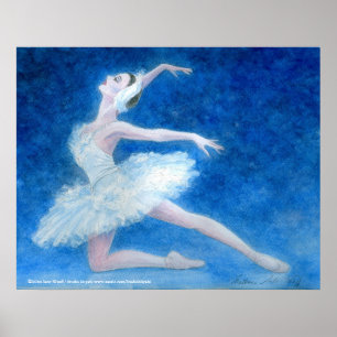 Swan Ballet Kunstvoll wandern Poster