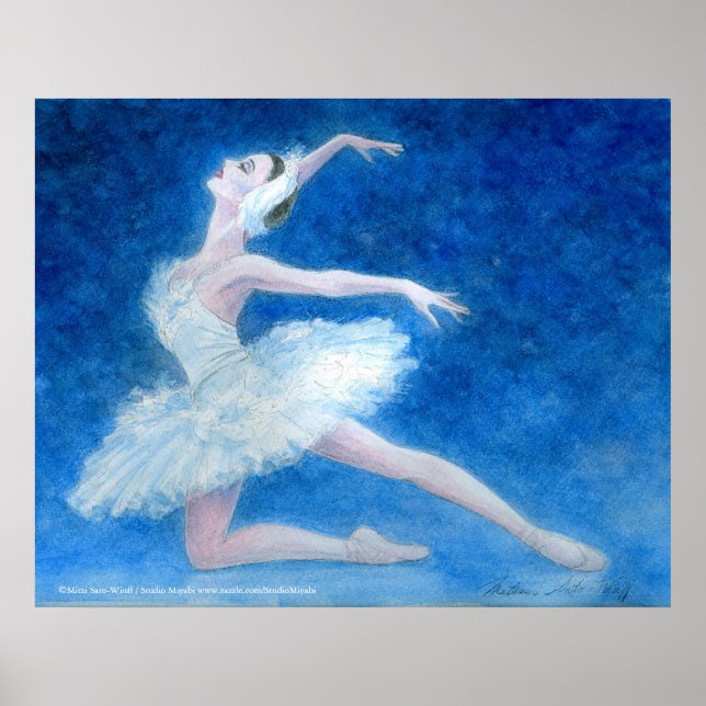 Swan Ballet Kunstvoll wandern Poster (Vorne)