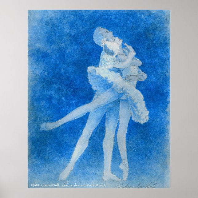 Swan Ballet Kunstvoll wandern Poster (Vorne)