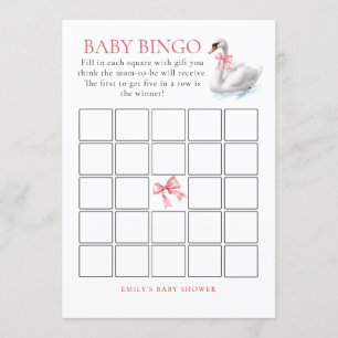 Swan Bingo Baby Showspielkarte Einladung
