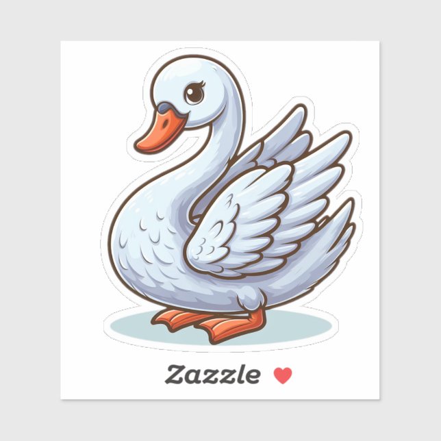 Swan bird Custom-Cut Vinyl Sticker (Blatt)