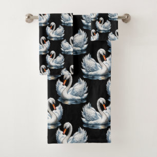 Swan Birds Muster Design Badhandtuch Set