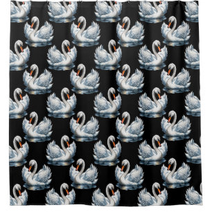 Swan Birds Muster Design Duschvorhang