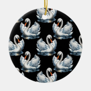 Swan Birds Muster Design Keramik Ornament