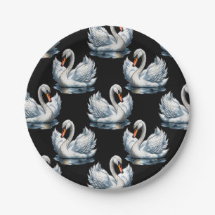 Swan Birds Muster Design Pappteller