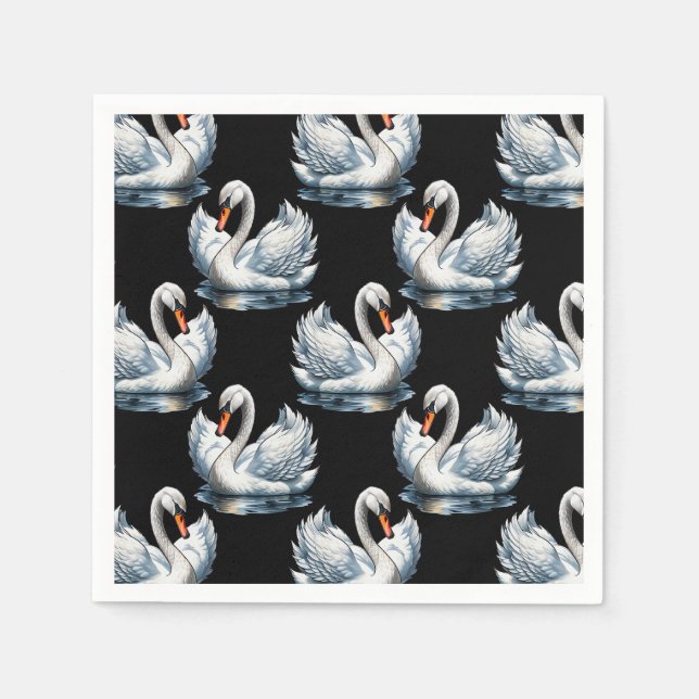 Swan Birds Muster Design Serviette (Vorderseite)