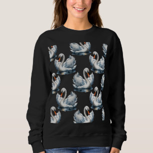 Swan Birds Muster Design Sweatshirt