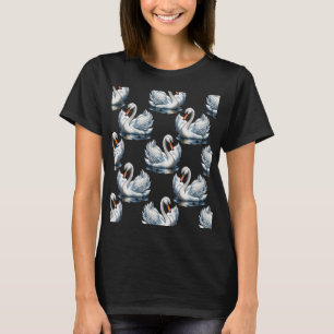Swan Birds Muster Design T-Shirt
