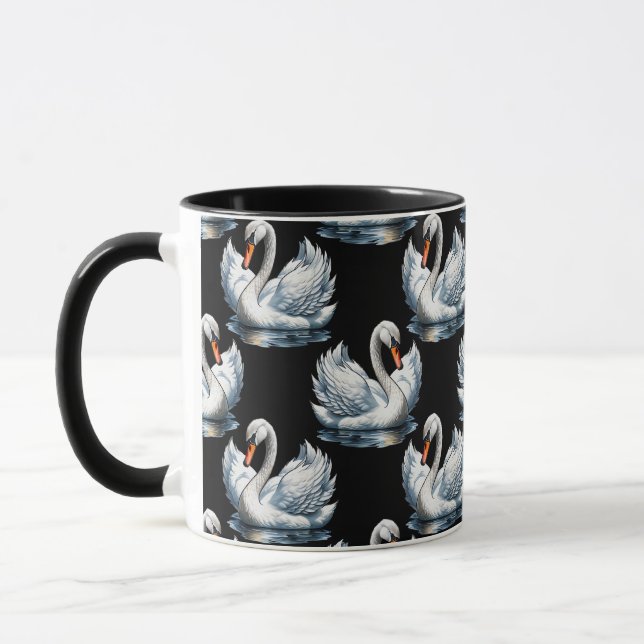 Swan Birds Muster Design Tasse (Links)