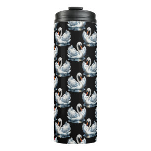 Swan Birds Muster Design Thermosbecher