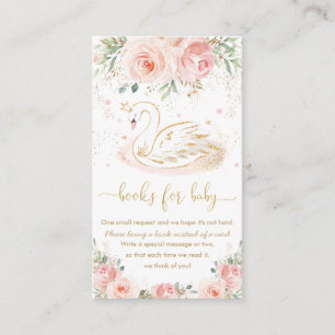 Swan Blush Pink Floral Baby Showbücher für Baby Begleitkarte