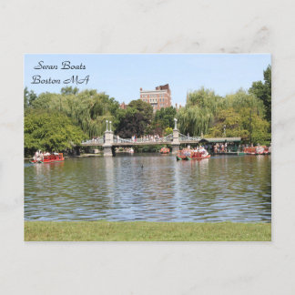 Swan Boats, Boston, MA, Fotografie Postkarte
