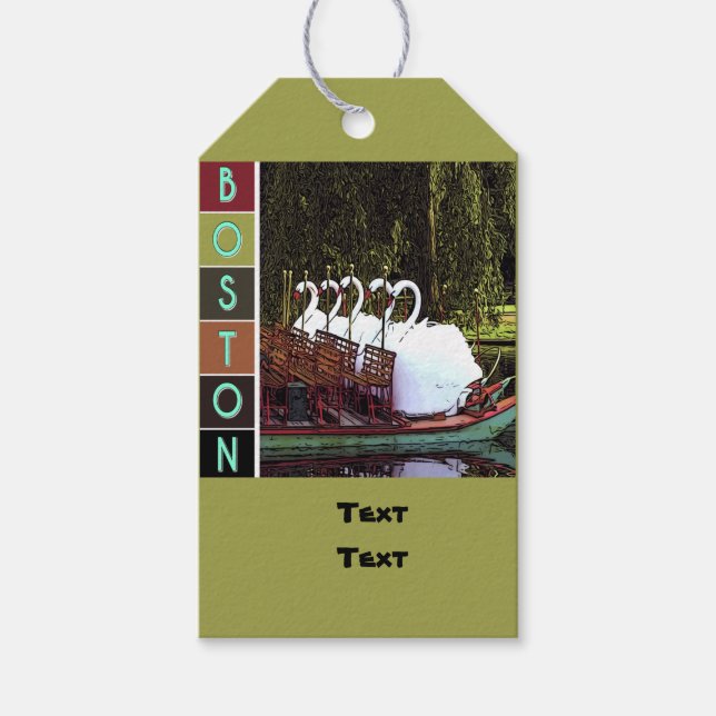 Swan Boote im Sommer - Boston Geschenkanhänger (Vorderseite)