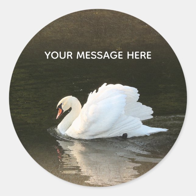 Swan Classic Round Sticker (Vorderseite)