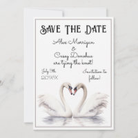 Swan Couple Save the Date
