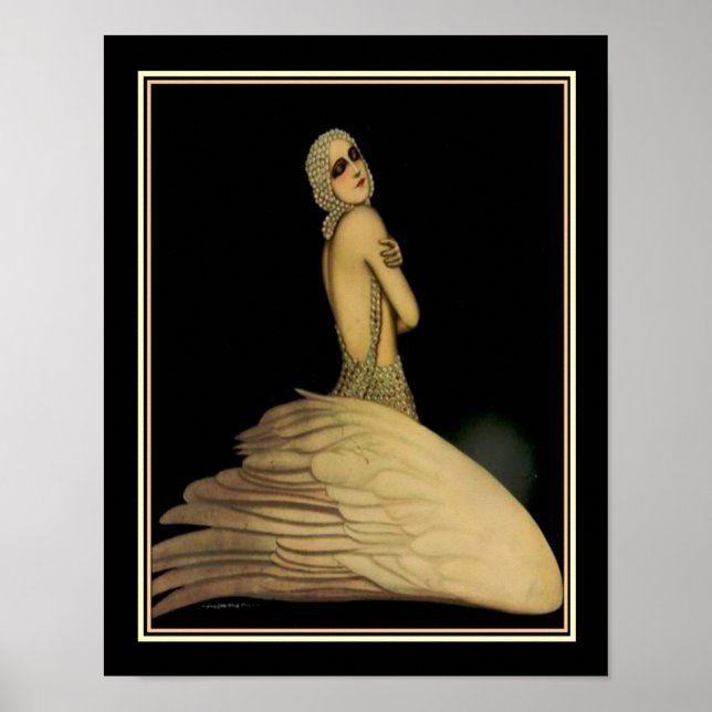 "Swan Dancer" Nanni Art Deco Print Poster (Vorne)