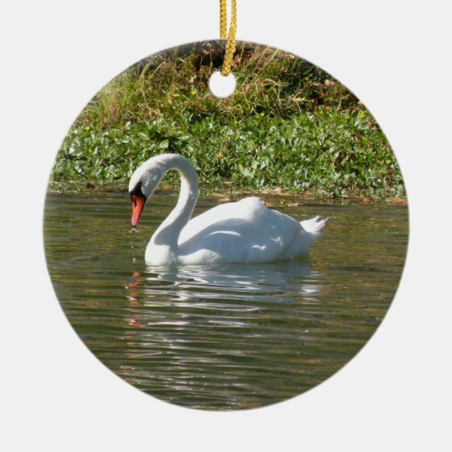 Swan-Dekoration Keramikornament (Vorne)
