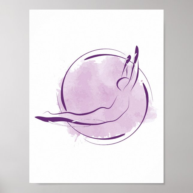 Swan Dive Pilates Pose Minimal Pilates Pose Poster (Vorne)