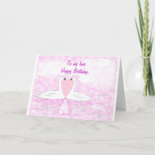 Swan Ehepaar Liebe Herz Geburtstagkarte Karte