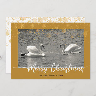 Swan Family Frohe Weihnachts-Flat Card