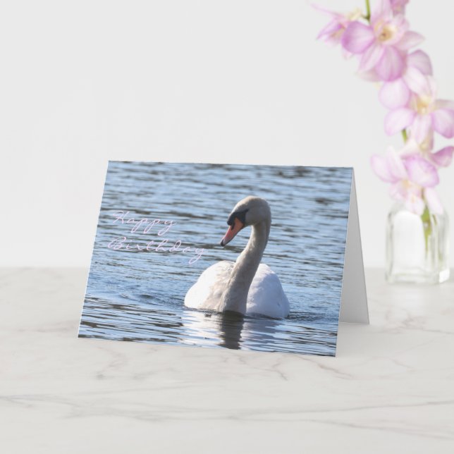 Swan Geburtstag Karte (Orchidee)