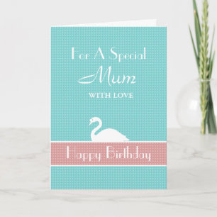 Swan Happy Birthday Card - Blau Karte