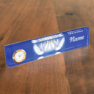 Swan-Hochzeit Namensplakette