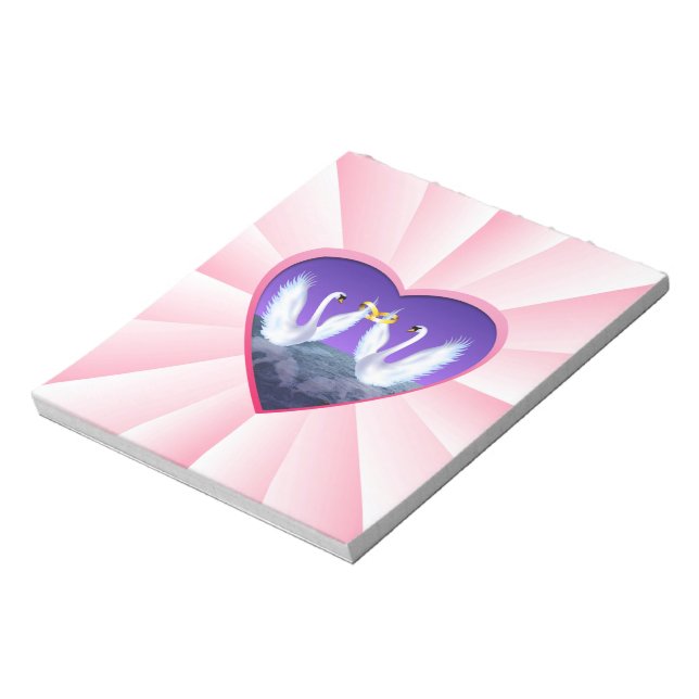 Swan-Hochzeit Notizblock (Rotiert)