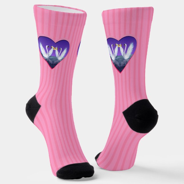 Swan-Hochzeit Socken (Gewinkelt)
